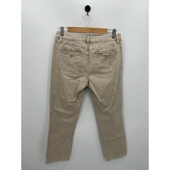 Chino by Anthropologie Slim Khaki Brown Cropped Ankle Pants Women 26 Slim - Picture 2 of 9
